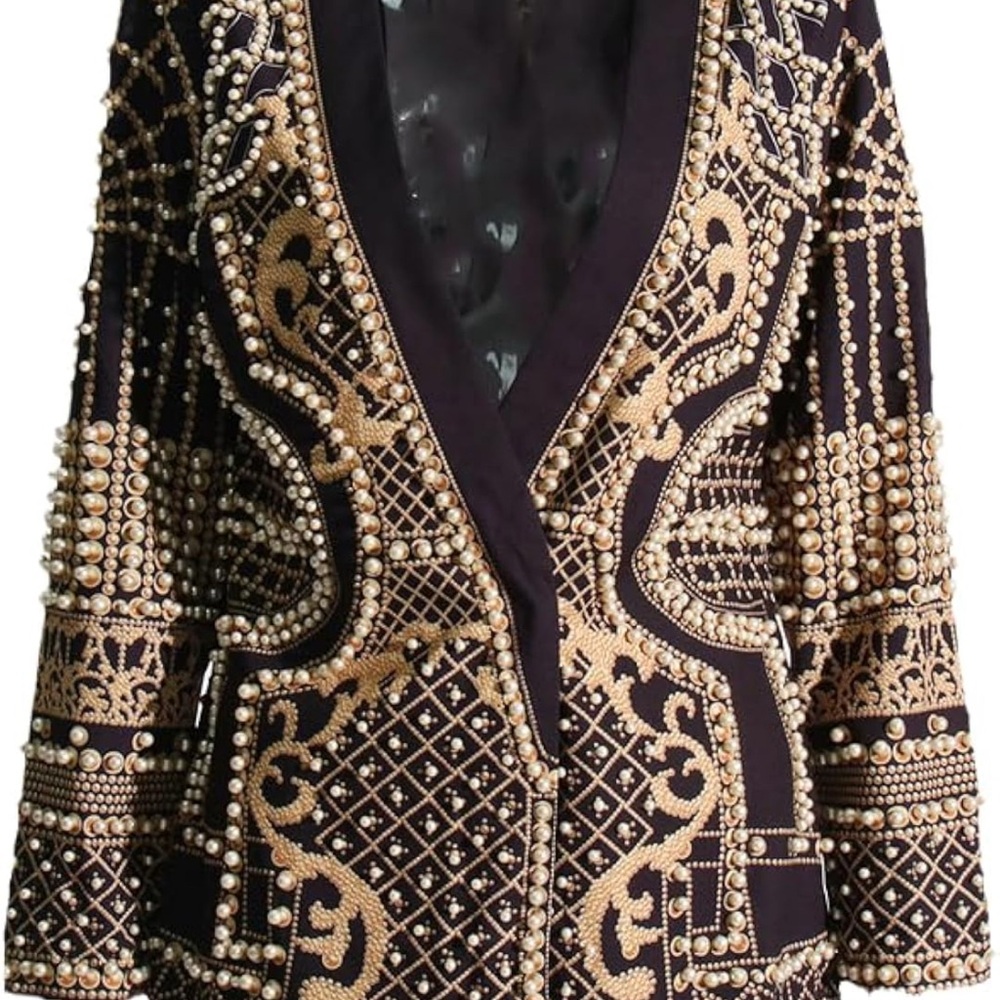 Black and Gold Embellished Jacket